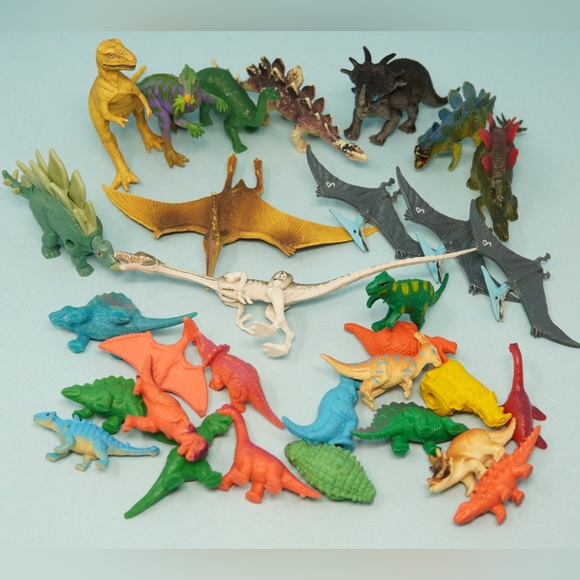 Vintage Other - 30x Vintage 1990s Small & Medium Dino Dinosaur Bundle Plastic Toys Jurassic Park
